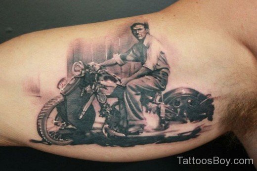 Bike Tattoo On Bicep-TB1211