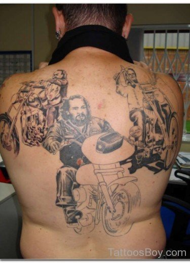 Biker Tattoo Design On Back-TB1213