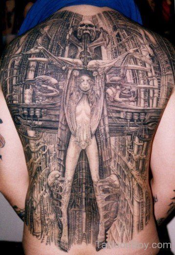 Biomechanical Tattoo On Full Back
