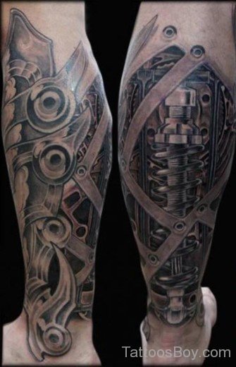 Biomechanical Tattoo Design On Leg 58-Tb1223