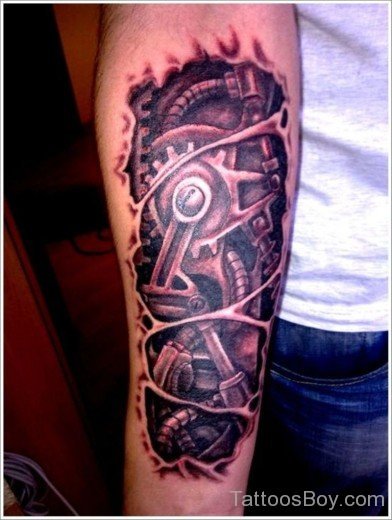 Biomechanical Tattoo On Arm-Tb1229