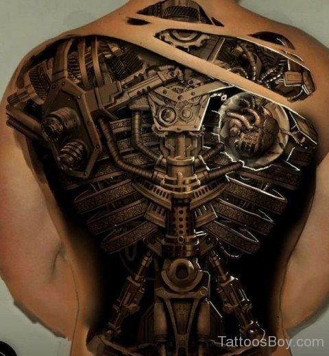 Biomechanical Tattoo  Design On BaCK