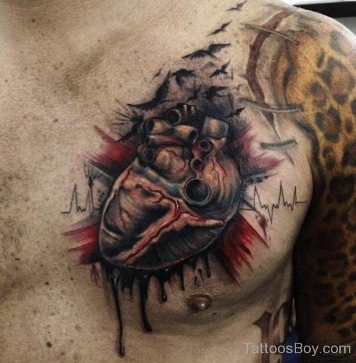 Biomechanical Tattoo On Chest 65-Tb1233