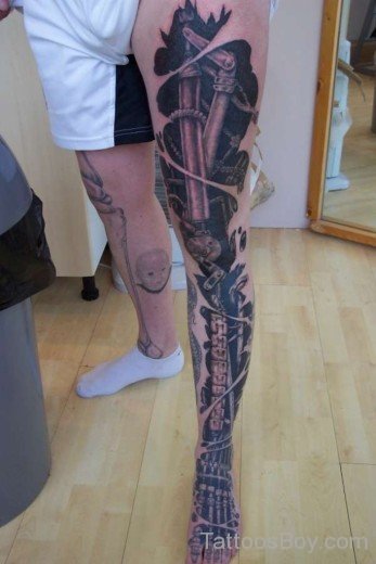 Biomechanical Tattoo On Leg 58-Tb1240