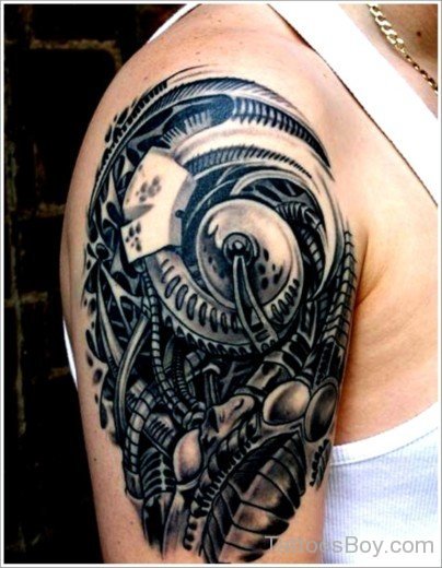 Biomechanical Tattoo On Shoulder-Tb1246