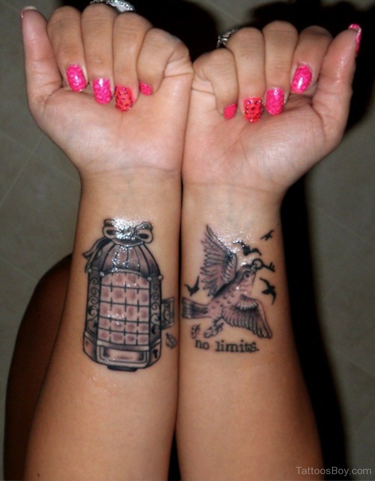 Permalink to Bird And Cage Tattoo On Wrist.