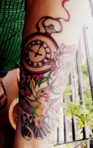 Bird And Clock Tattoo-TB12020