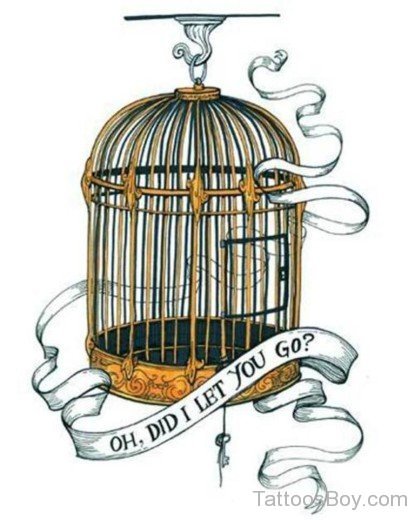 Bird Cage Tattoo Design-TB12024