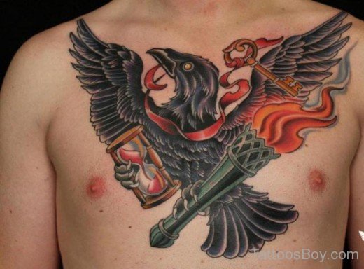 Bird Tattoo Design On chest-TB12018