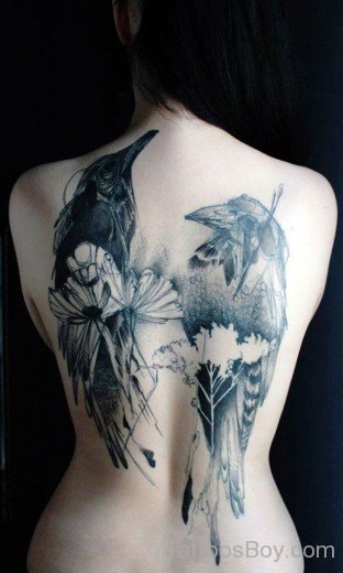 Bird Tattoo On Back-TB117