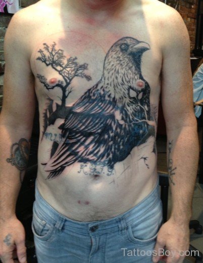 Bird Tattoo On Chest-TB12023