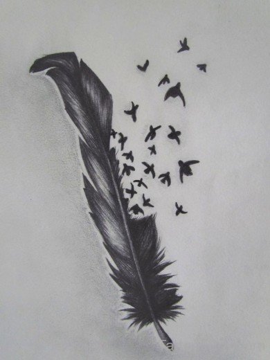 Birds Feather Tattoo-TB1019
