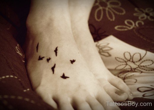 Birds Tattoo On Foot-TB12025