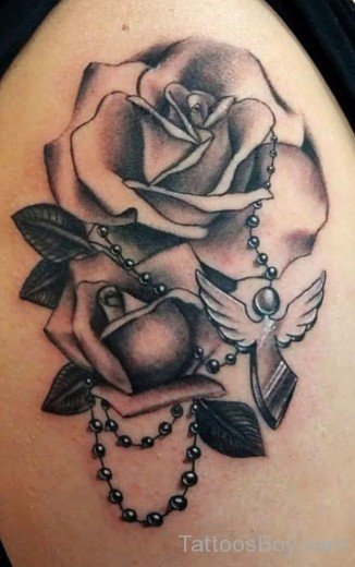 Black And Grey Rose Tattoo-TB12051