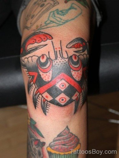 Black And Red Crab Tattoo-TB12022