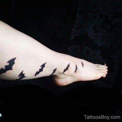 Black Bats Tattoo On Leg-TB1250
