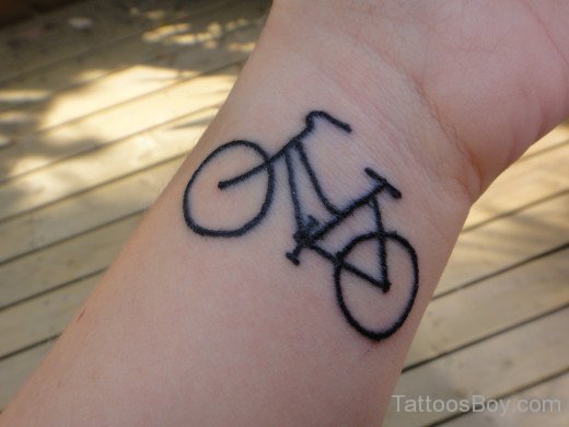 Black Bicycle Tattoo On Wrist-TB1245