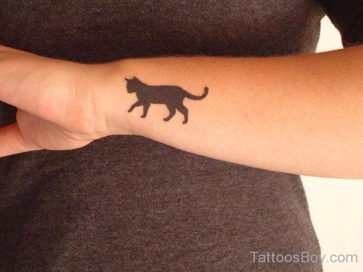 Black Cat Tattoo Design On Wrist-TB12017