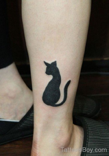 Black Cat Tattoo On Ankle-TB12019