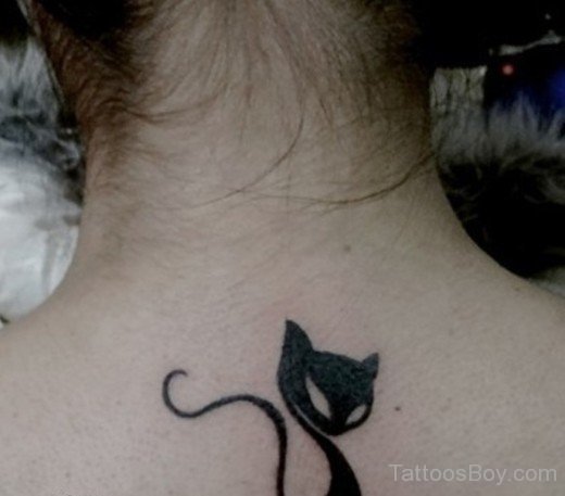 Black Cat Tattoo On Back 5-TB12020