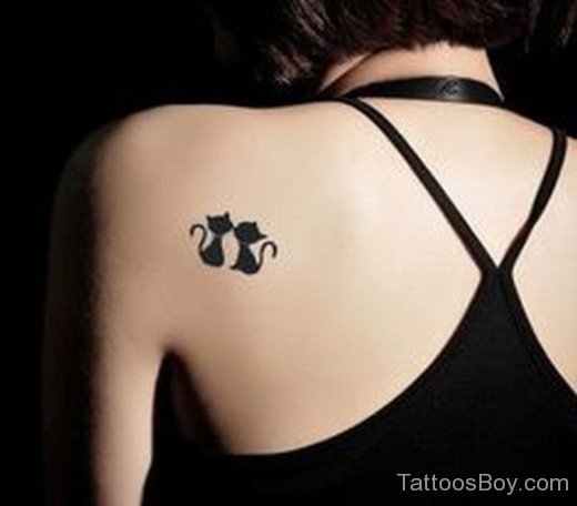 Black Cat Tattoo On Back-TB12021