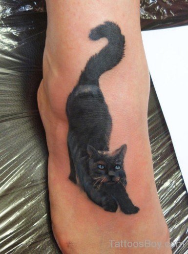Cat Tattoo On Foot