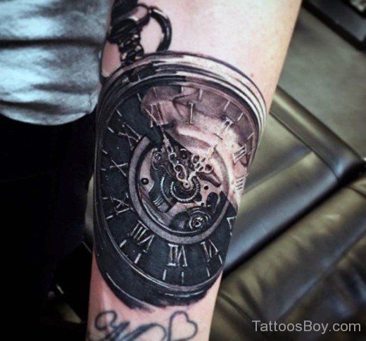 Black Clock Tattoo-Tb12024