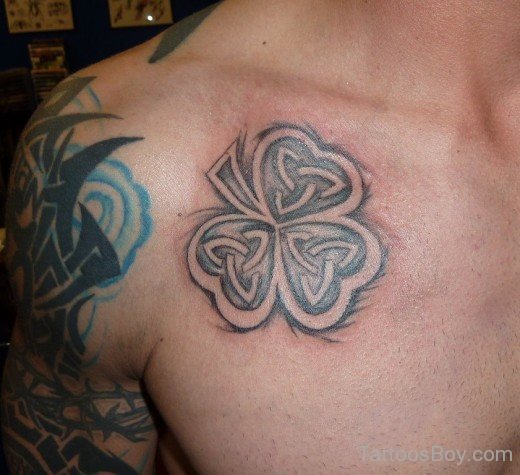 Clover Tattoo On Chest