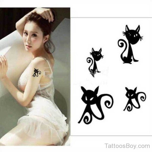 Black Fox Tattoo On Shoulder-TB12024