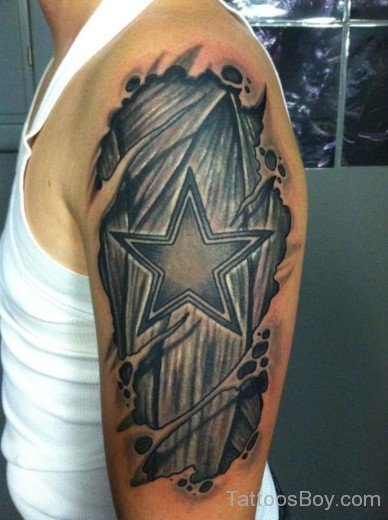 Black Star Tattoo On Half Sleeve-TB12055