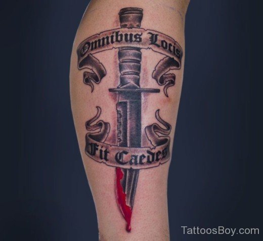 Bleeding Knfe And Dagger Tattoo-TB12023