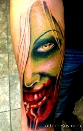 Zombie Face Tattoo 