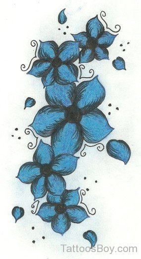 Blue Flower Tattoo-TB12028