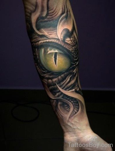 Brown Eye Tattoo on Arm-tb118