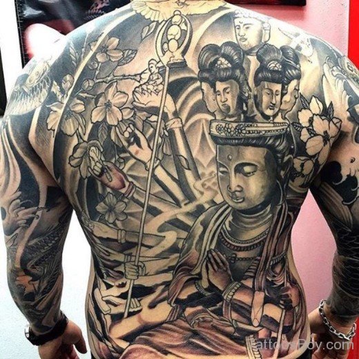 Buddha Tattoo On Back-TB1033