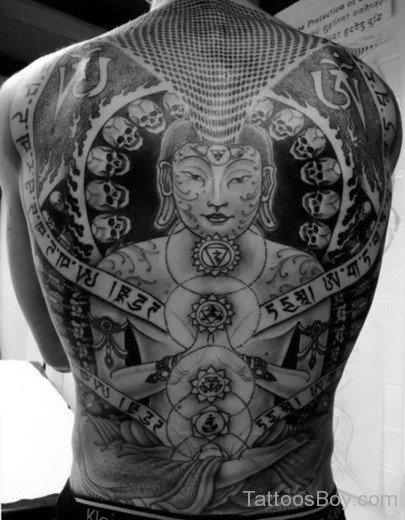 Buddha Tattoo On Back1-TB1034