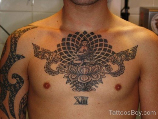 Buddha Tattoo On Chest-TB1035