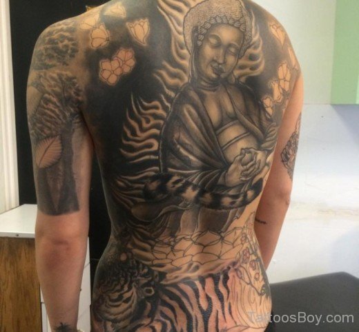 Buddha Tattoo On Full Back-TB1037
