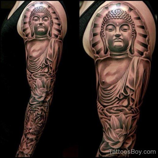 Buddha Tattoo On Full Sleeve-TB1038