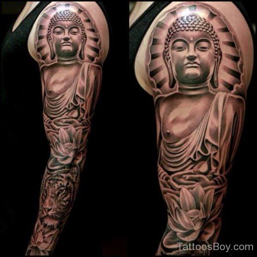 Buddha Tattoo On Full Sleeve-TB1249
