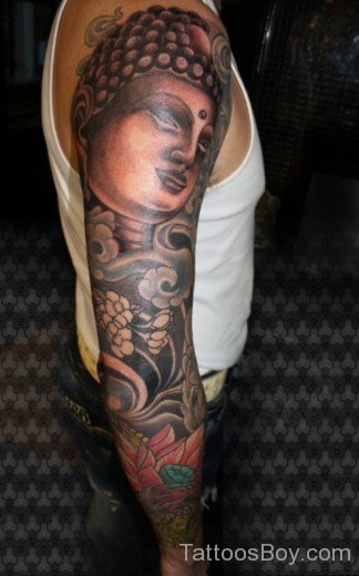 Buddha Tattoo On  Full Sleeve-Tb1206