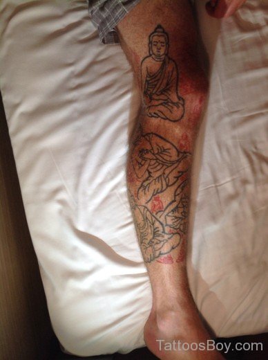 Buddha Tattoo On Leg-TB1040