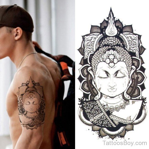 Buddha Tattoo On Shoulder-TB1043