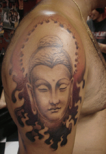 Buddha Tattoo on Shoulder-TB12059