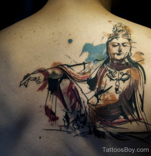 Buddhist Tattoo On Back-TB1064