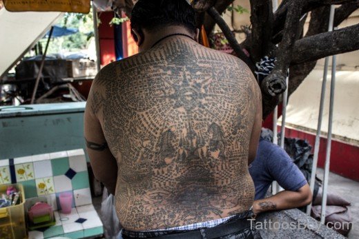 Buddhist Tattoo On Back1-Tb1221