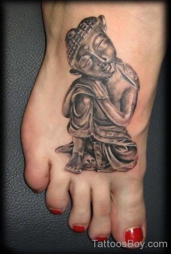 Buddhist Tattoo On Foot-TB1070