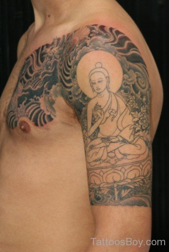Buddhist Tattoo On Half Sleeve-TB1071