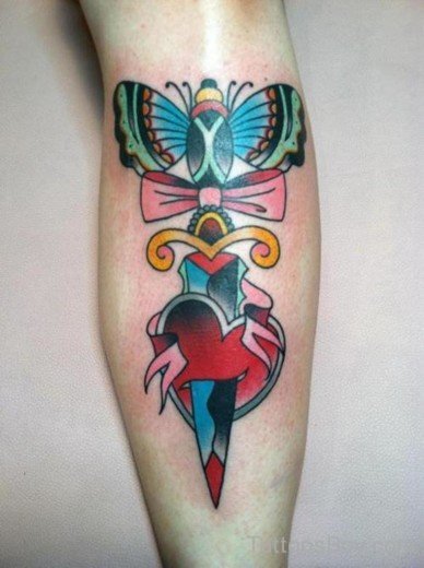 Butterfly And Dagger Tattoo-TB12024