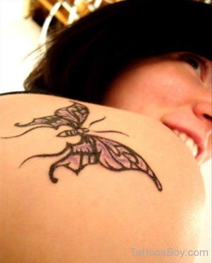 Butterfly Tattoo Design On Back-TB12037